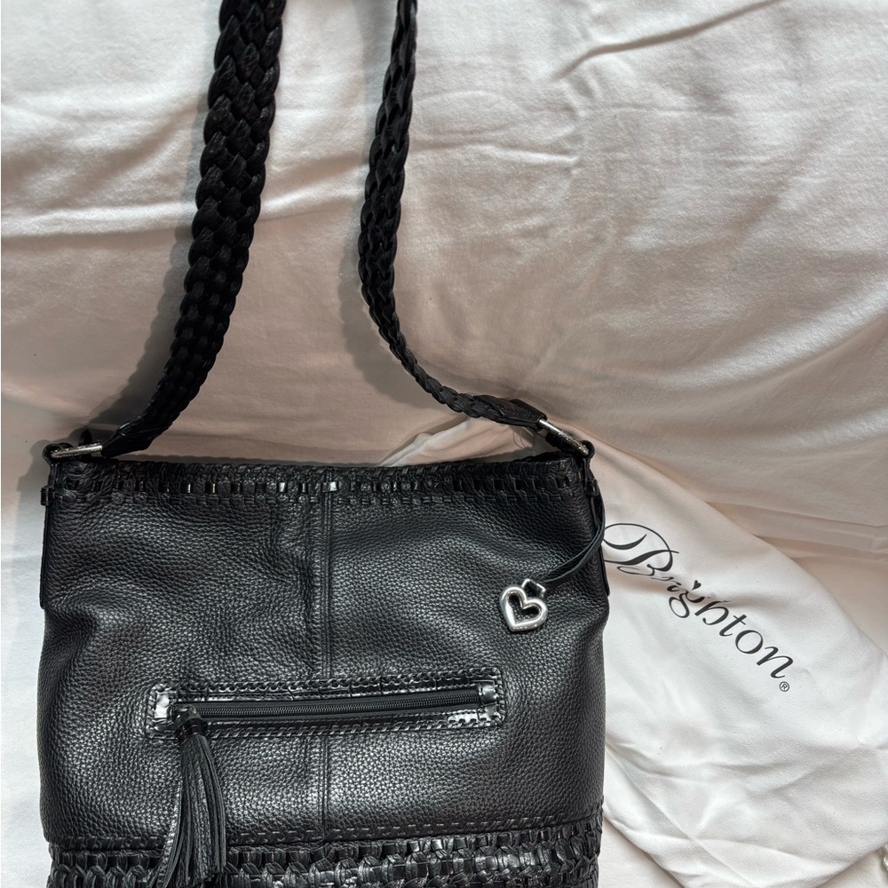 Brighton Black Textured Shoulder Bag